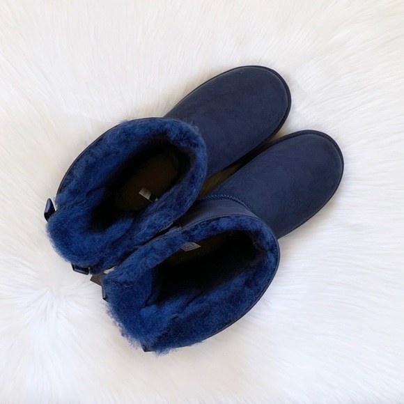 UGG Navy Bailey Bow II Boots - Picture 4 of 7